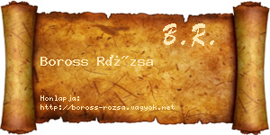 Boross Rózsa névjegykártya