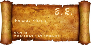 Boross Rózsa névjegykártya